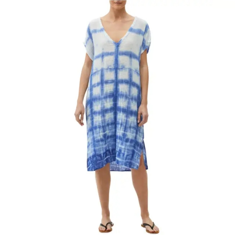 Michael Stars Louie Printed V-Neck Gauze Dress,  Size Small, NWOT